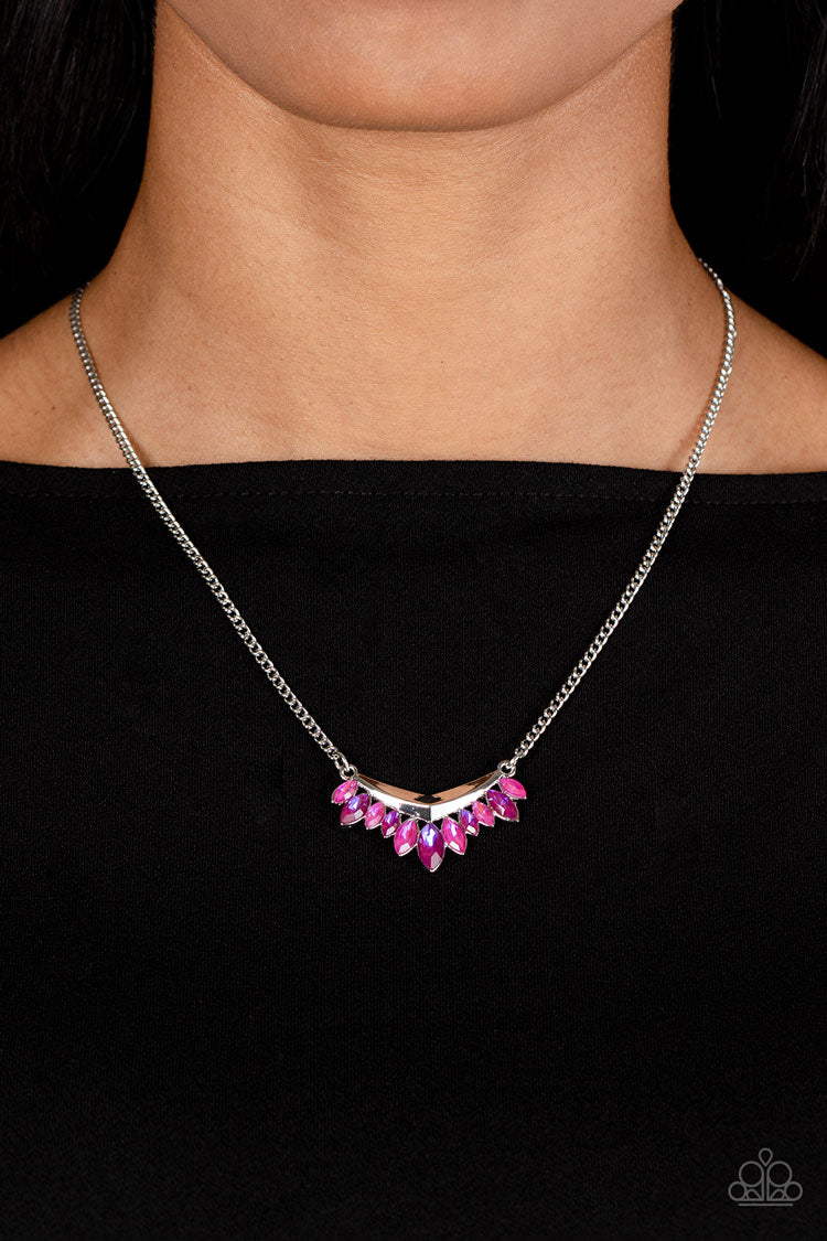 Flash of Fringe - Pink - Paparazzi Necklace