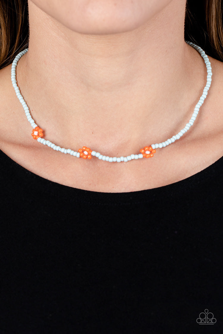 Bewitching Beading - Orange -Paparazzi Necklace