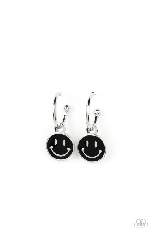 Subtle Smile - Black - Paparazzi Earrings