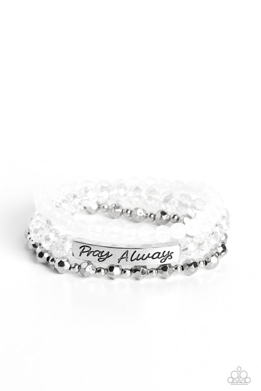 Pray Always - White - Paparazzi Bracelet