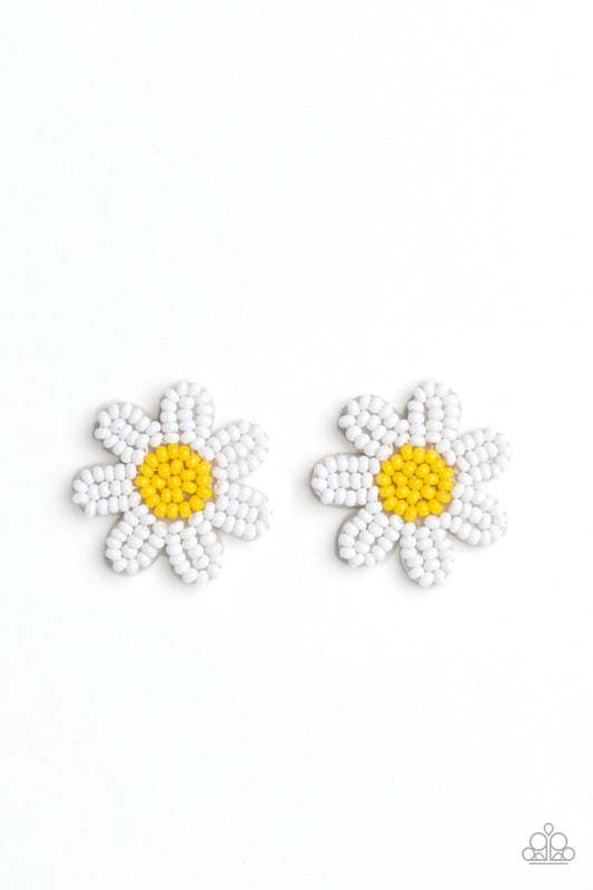 Sensational Seeds - White - Paparazzi Earrings