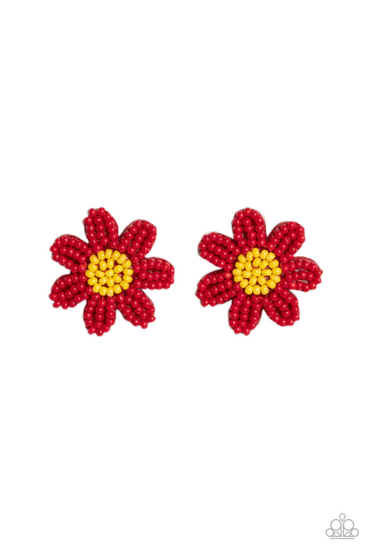 Sensational Seeds - Red - Paparazzi Earrings