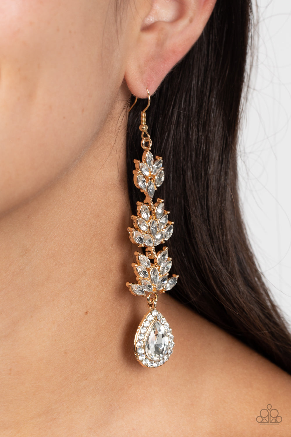 Water Lily Whimsy - Gold - Paparazzi Earrings