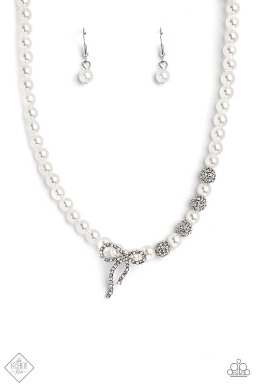 Classy Cadenza - White - Paparazzi Necklace (2022 December LOP)