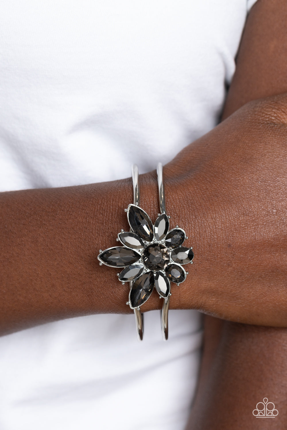 Chic Corsage - Silver - Paparazzi Bracelet