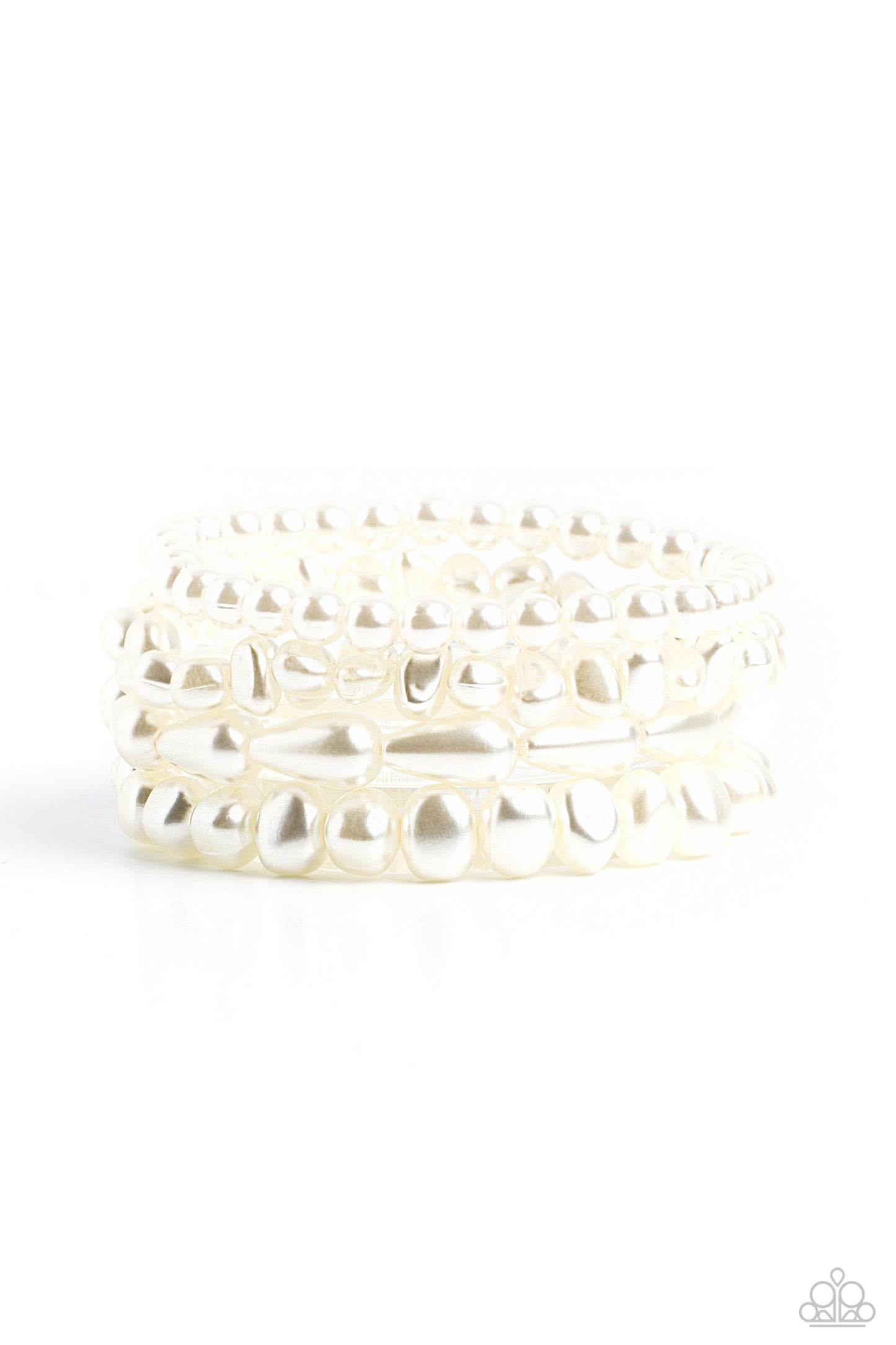 Gossip PEARL - White - Paparazzi Bracelet