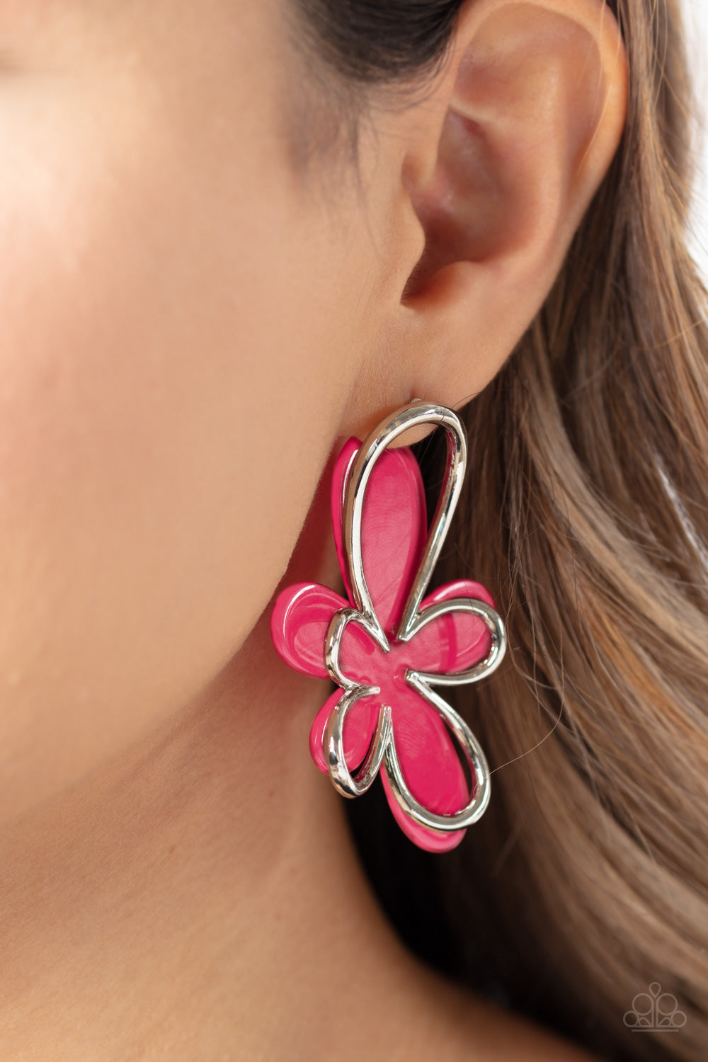 Glimmering Gardens - Pink - Paparazzi Earrings