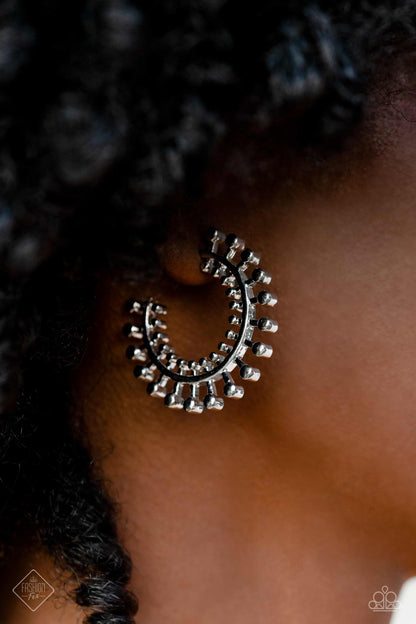 The Way You Make Me WHEEL - Silver - Paparazzi Earrings