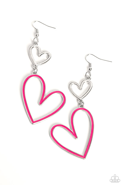Pristine Pizzazz - Pink - Paparazzi Earrings