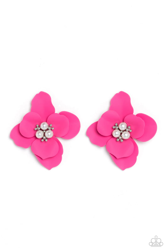 Jovial Jasmine - Pink - Paparazzi Earrings