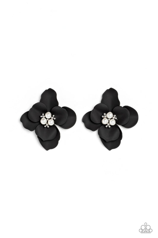 Jovial Jasmine - Black - Paparazzi Earrings