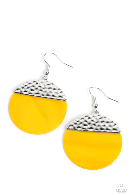 SHELL Out - Yellow - Paparazzi Earrings