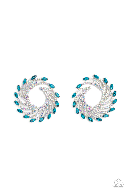 Firework Fanfare - Blue - Paparazzi Earrings