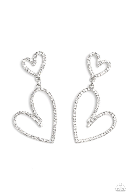 Doting Duo - White - Paparazzi Earrings