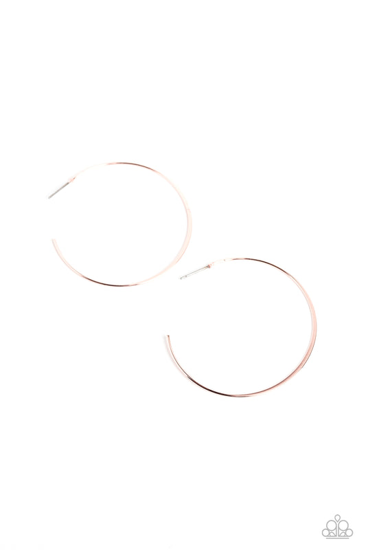 Seize the Sheen - Rose Gold - Paparazzi Hoop Earrings