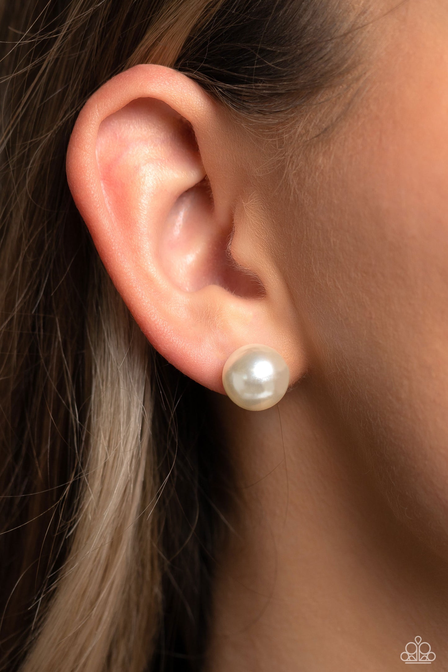 Debutante Details - White- Paparazzi Earrings