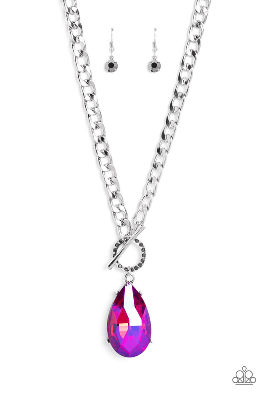 Edgy Exaggeration - Pink - Paparazzi Necklace (2023 May Life of the Party)