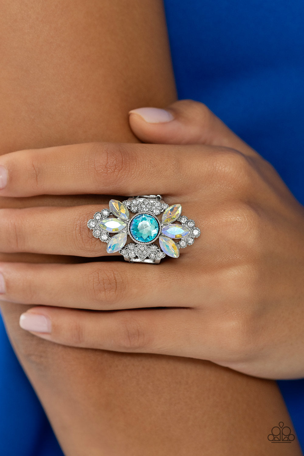 GLISTEN Here! - Blue - Paparazzi Ring