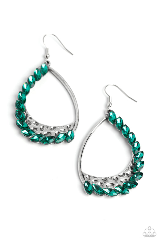 Looking Sharp - Green - Paparazzi Earrings