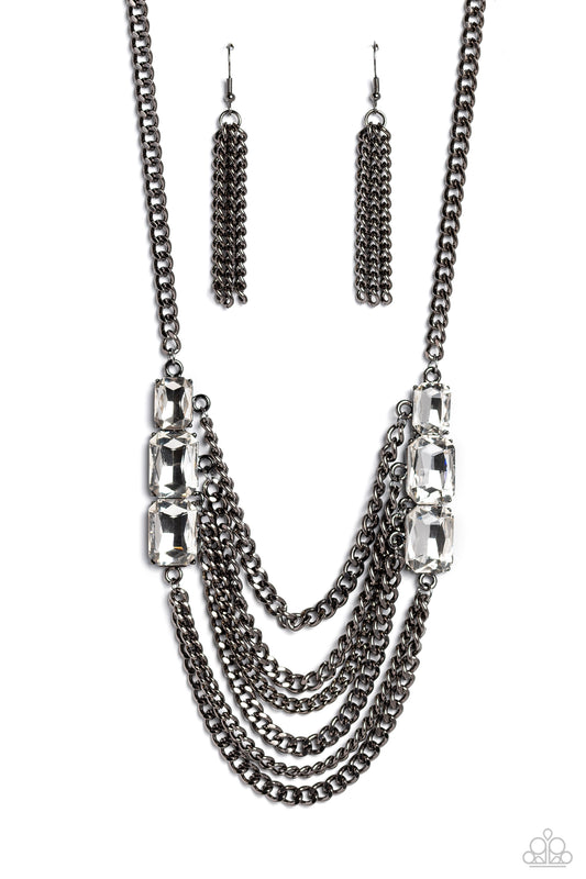 Come CHAIN or Shine - Black - Paparazzi Necklace