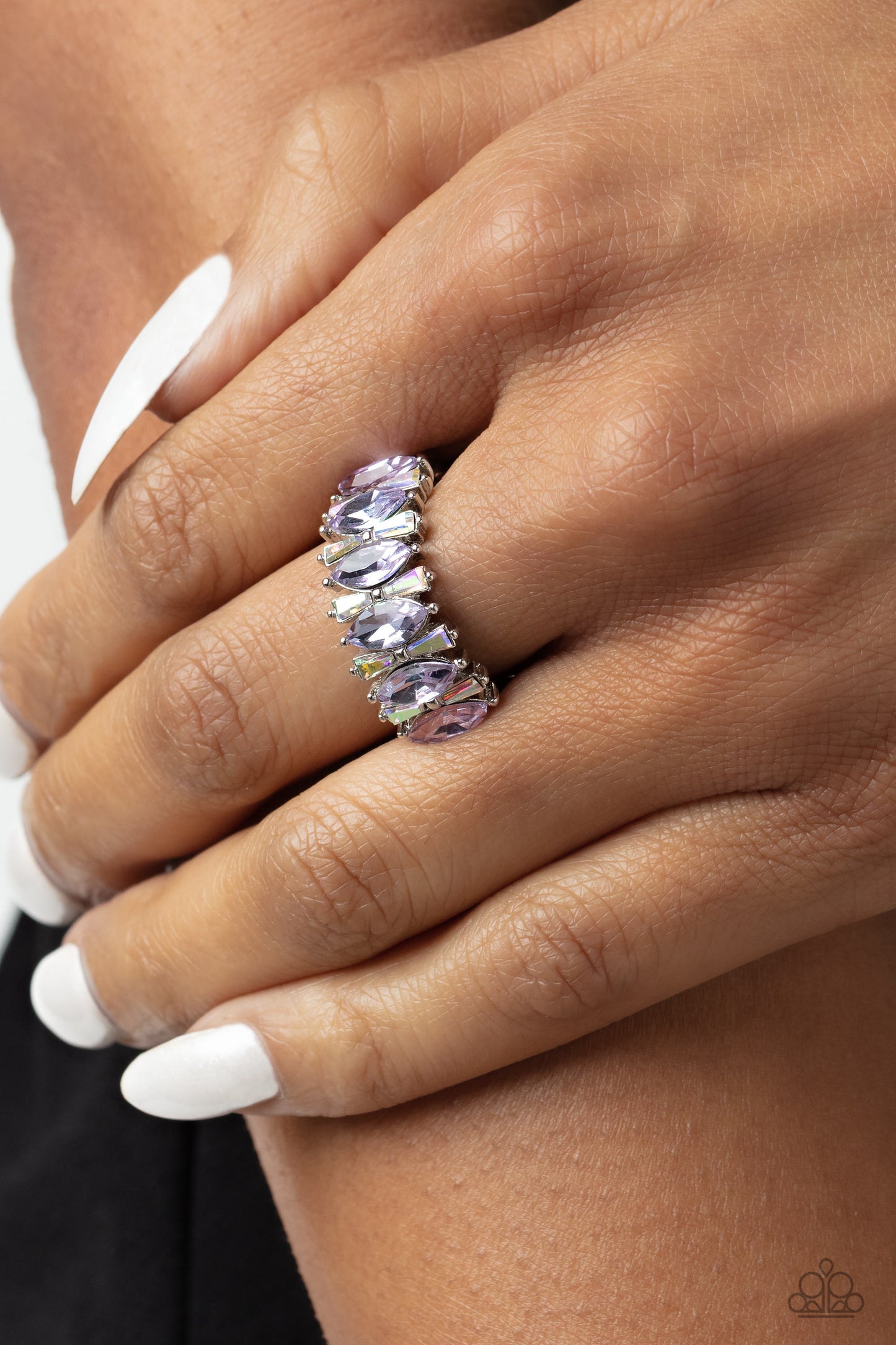 Kaleidoscopic Knockout - Purple - Paparazzi Ring