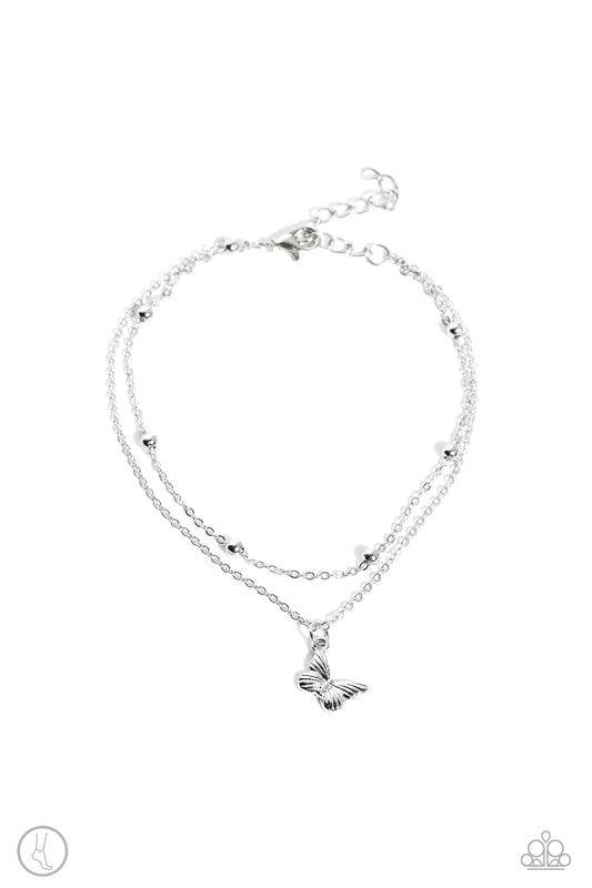 Fly Me To The Beach - Silver - Paparazzi Anklet