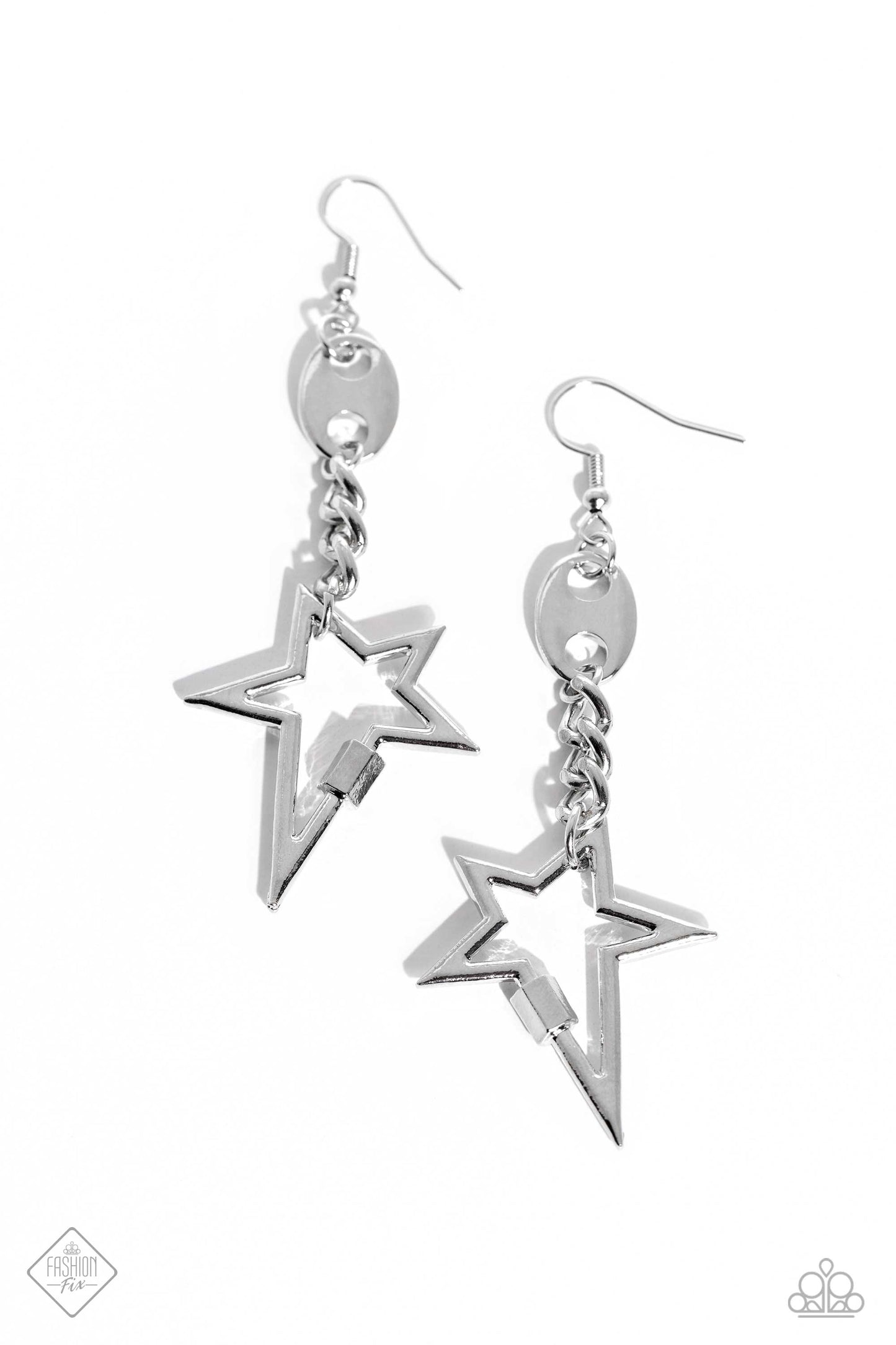 Iconic Impression - Silver - Paparazzi Earrings (2023 June Fashion Fix Earrings)