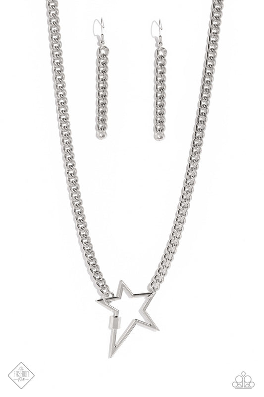 Playful Popstar - Silver - Paparazzi Necklace (2023 Fashion Fix Necklace)