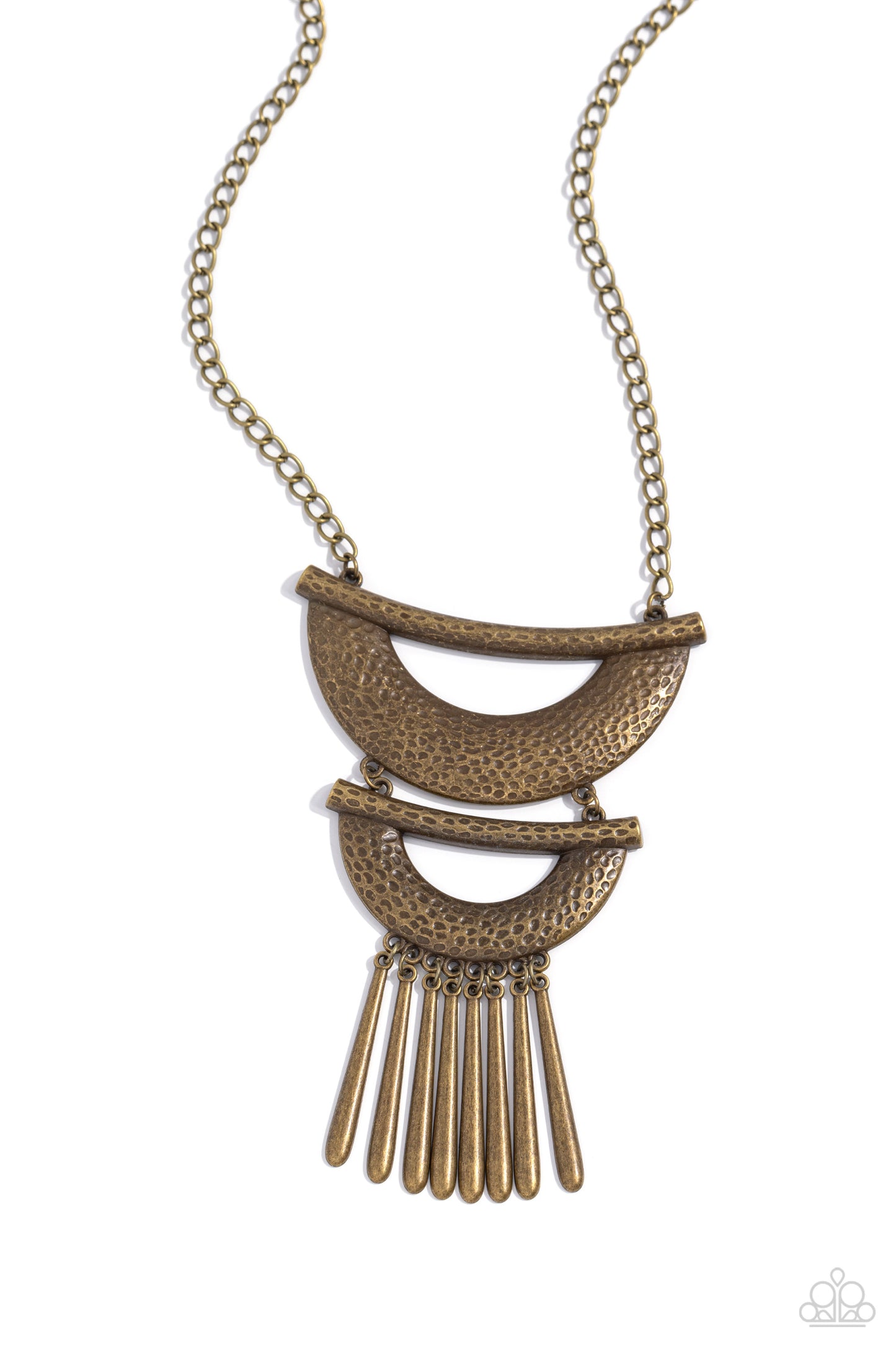 Fringe Festival - Brass - Paparazzi Necklace