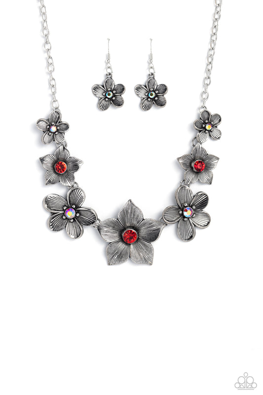 Free FLORAL - Red - Paparazzi Necklace