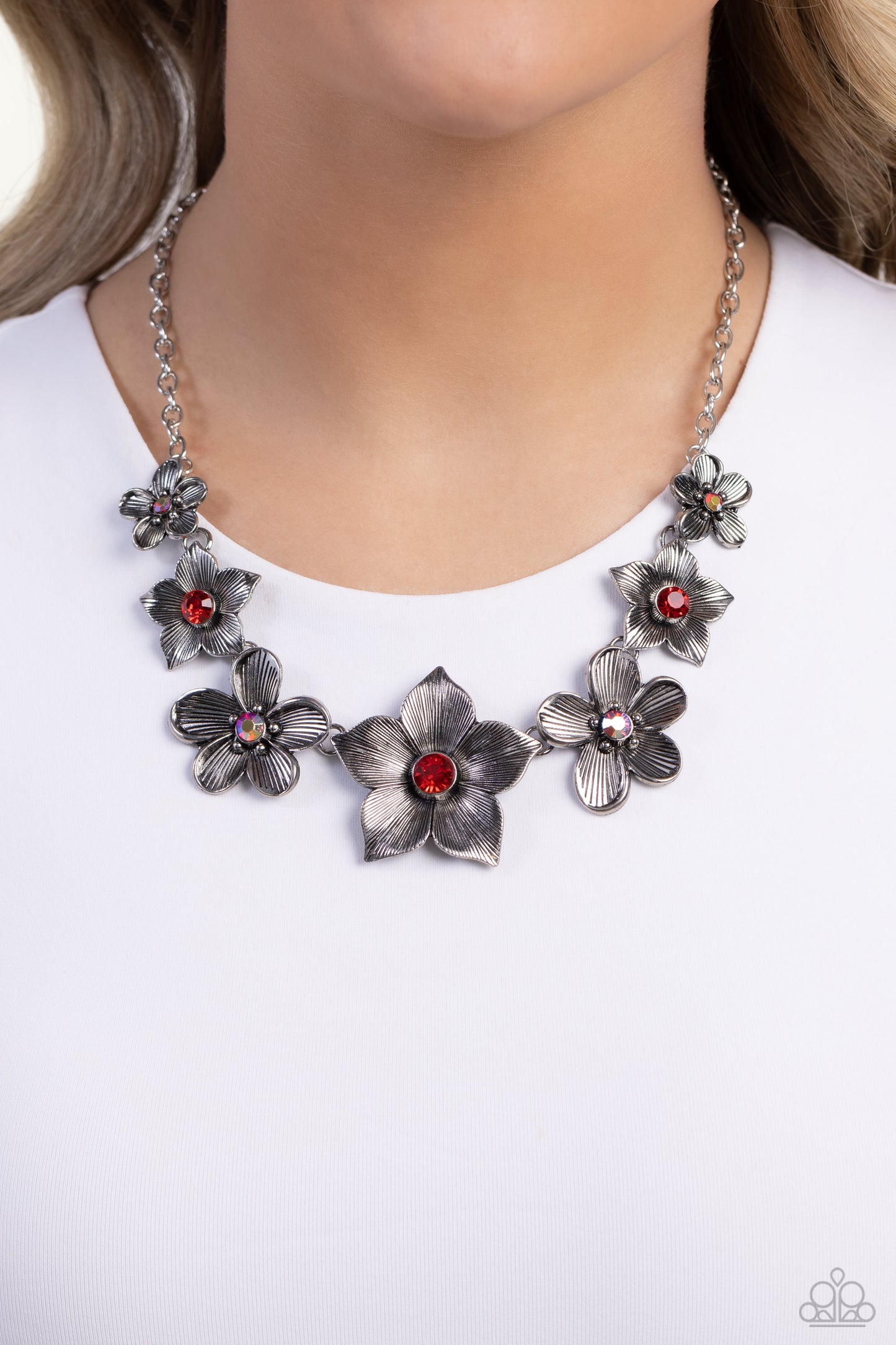 Free FLORAL - Red - Paparazzi Necklace