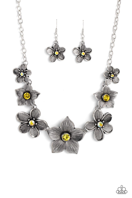 Free FLORAL - Yellow - Paparazzi Necklace