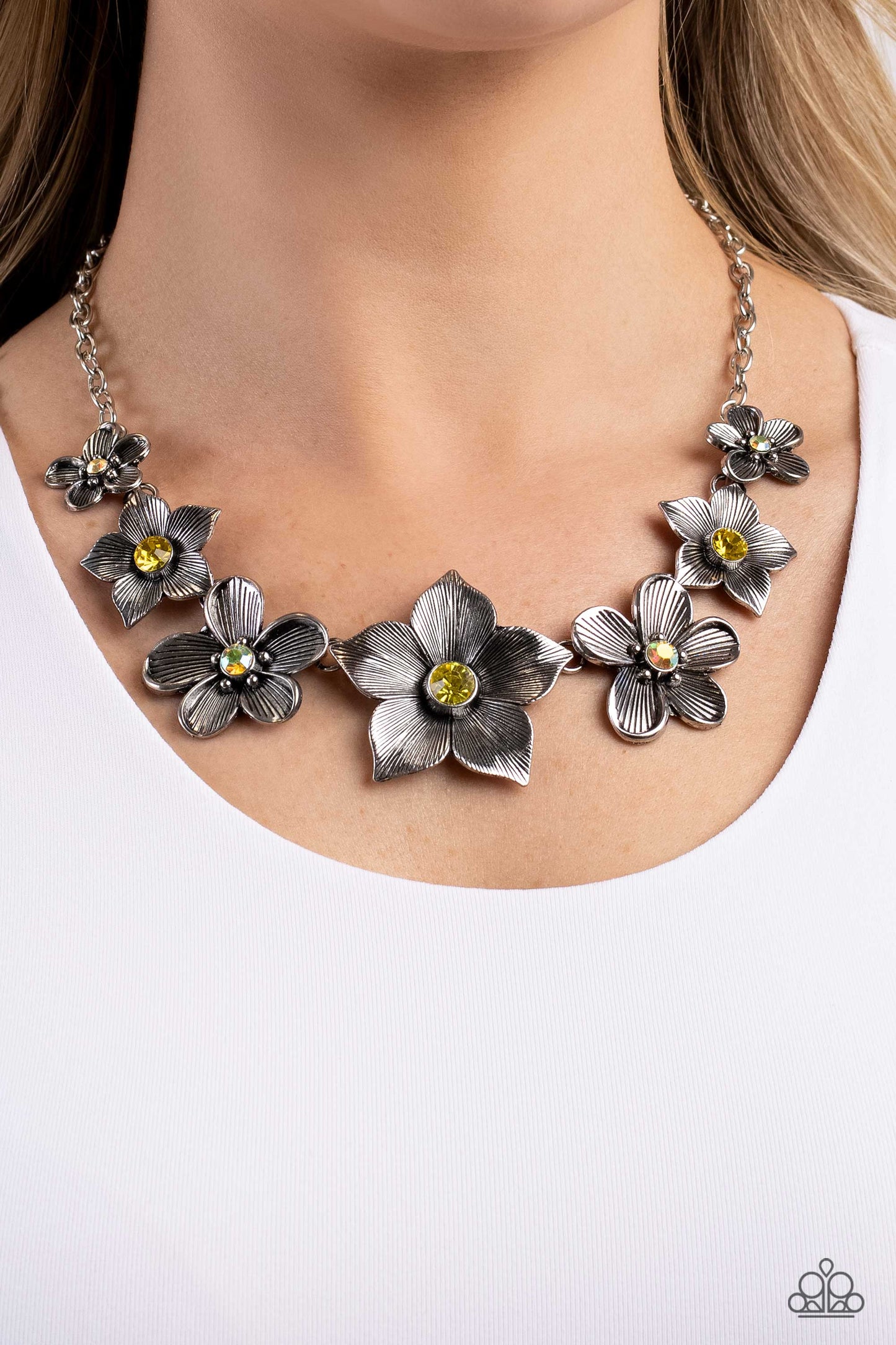 Free FLORAL - Yellow - Paparazzi Necklace