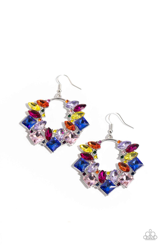 Wreathed in Watercolors - Multi - Paparazzi Earrings