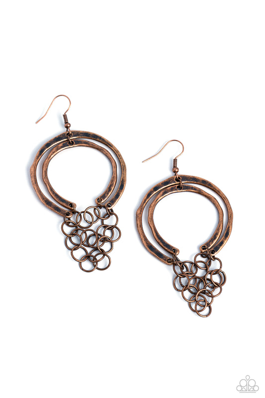 Don't Go CHAINg-ing - Copper - Paparazzi Earrings