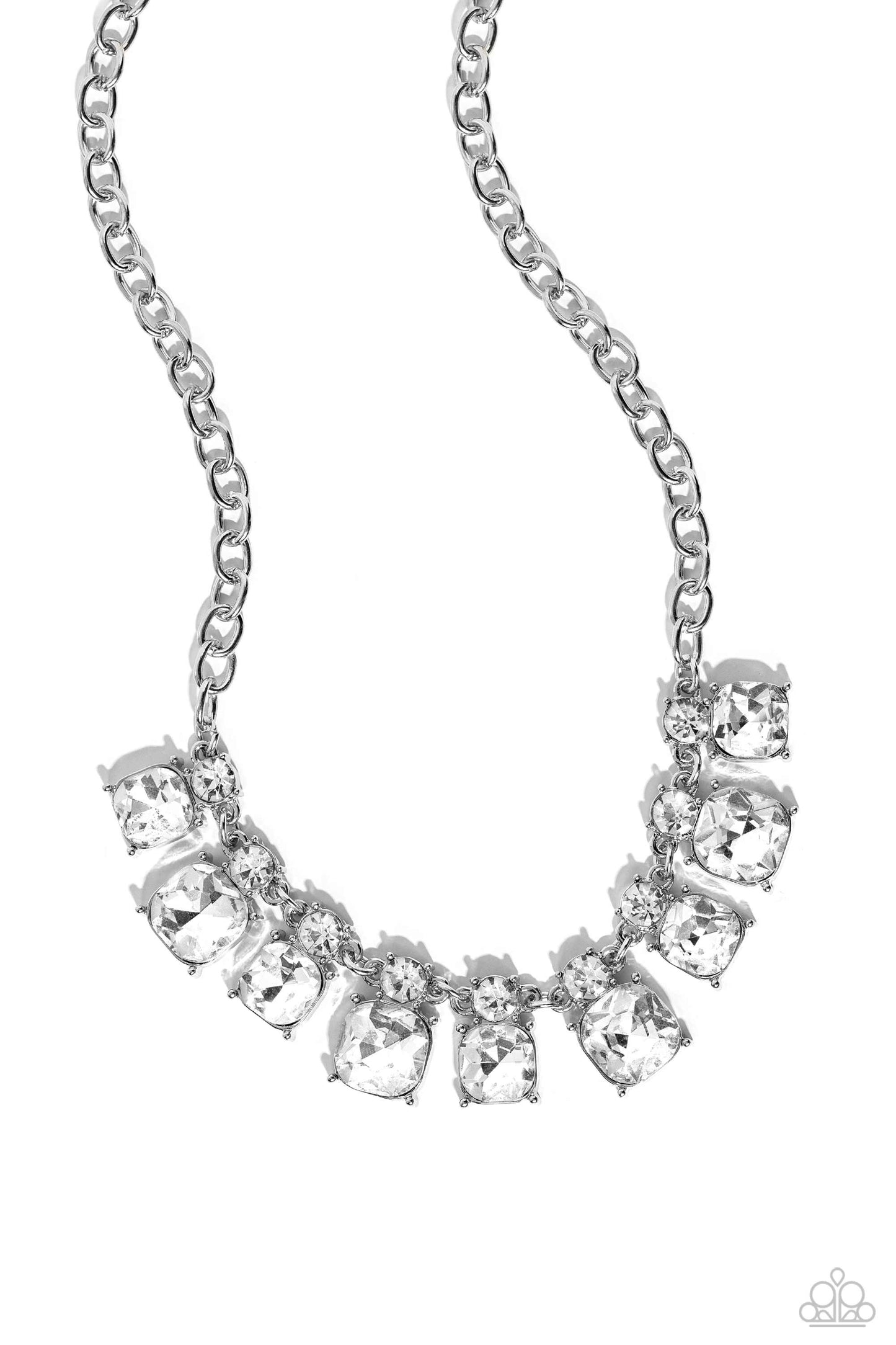 Fitted Fantasy - White - Paparazzi Necklace