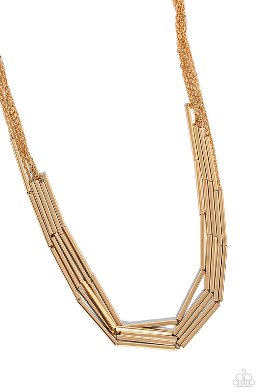 Dynamic Default - Gold - Paparazzi Necklace