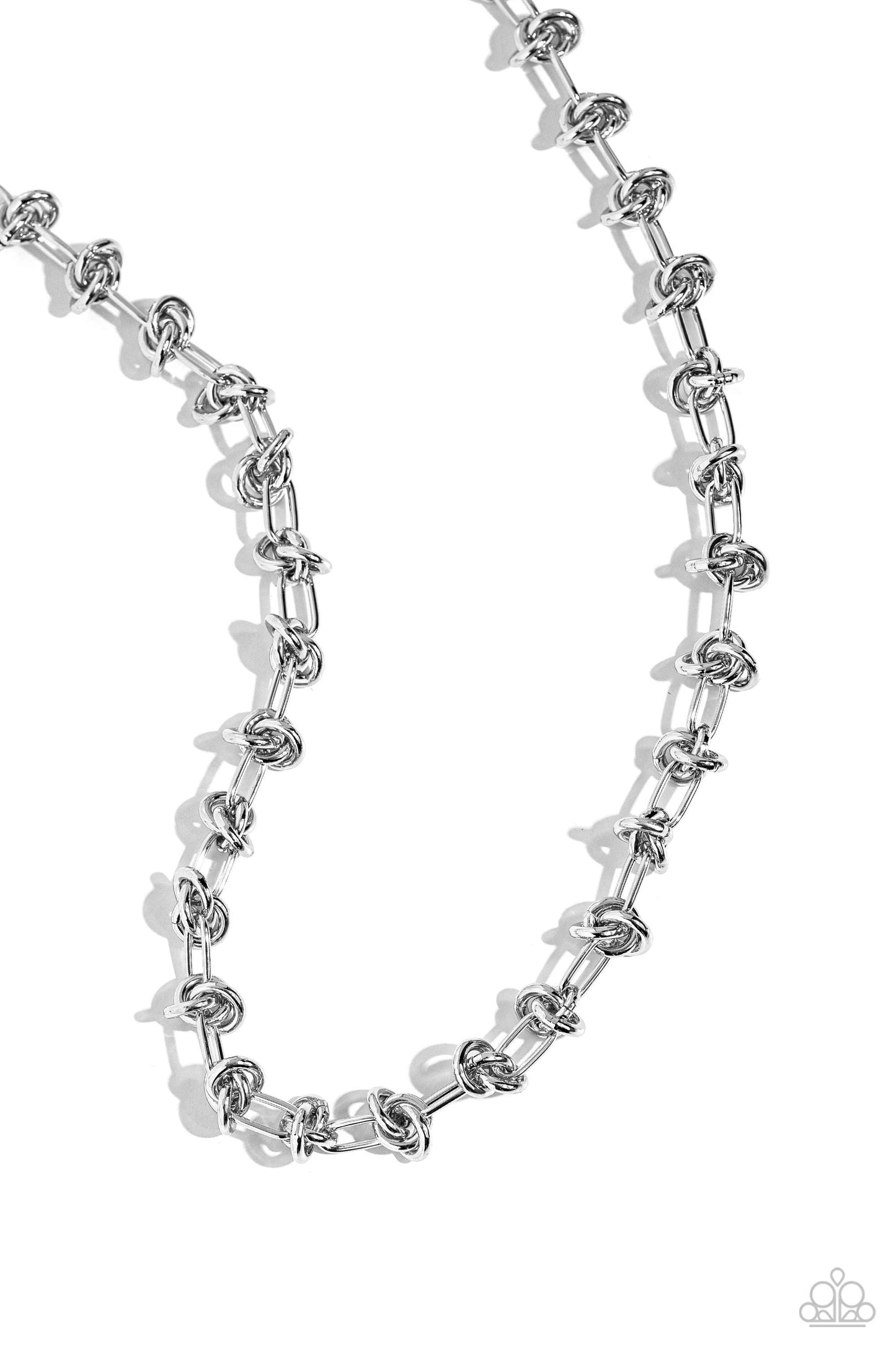 Knotted Kickoff - Silver - Paparazzi Necklace