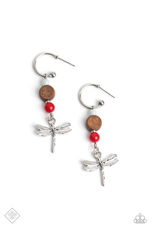 Take BEAD - Red - Paparazzi Earrings