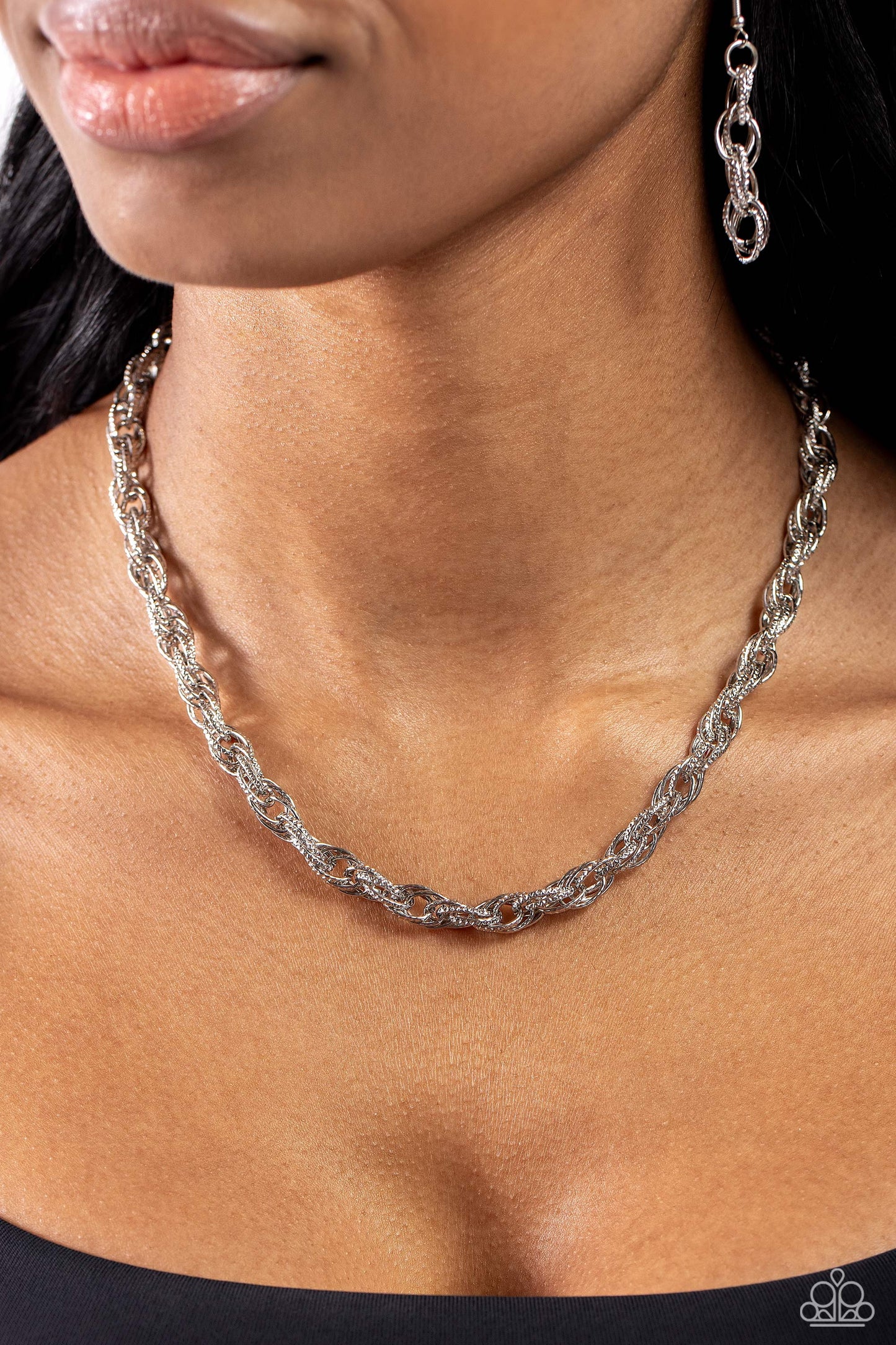 Braided Ballad - Silver - Paparazzi Necklace