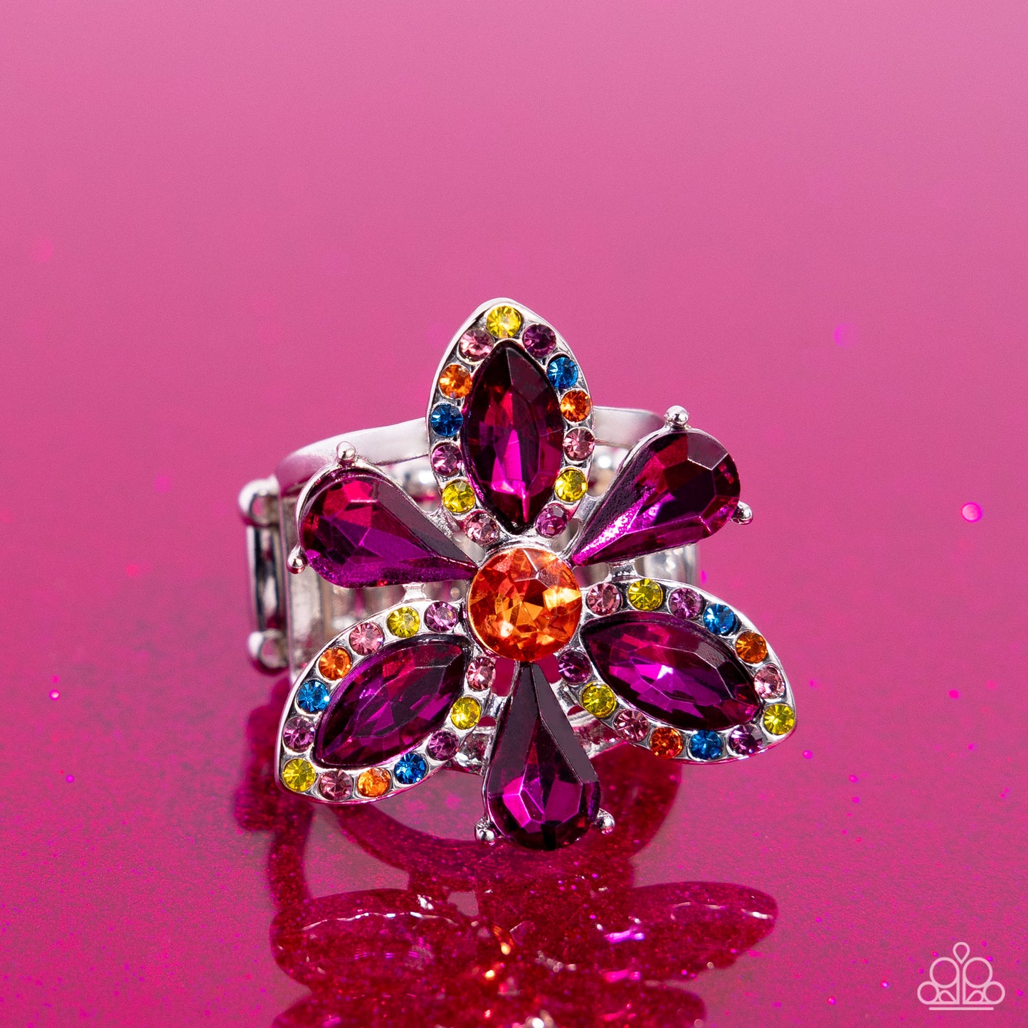 Blazing Blooms - Multi - Paparazzi Ring (2023 December 2023)