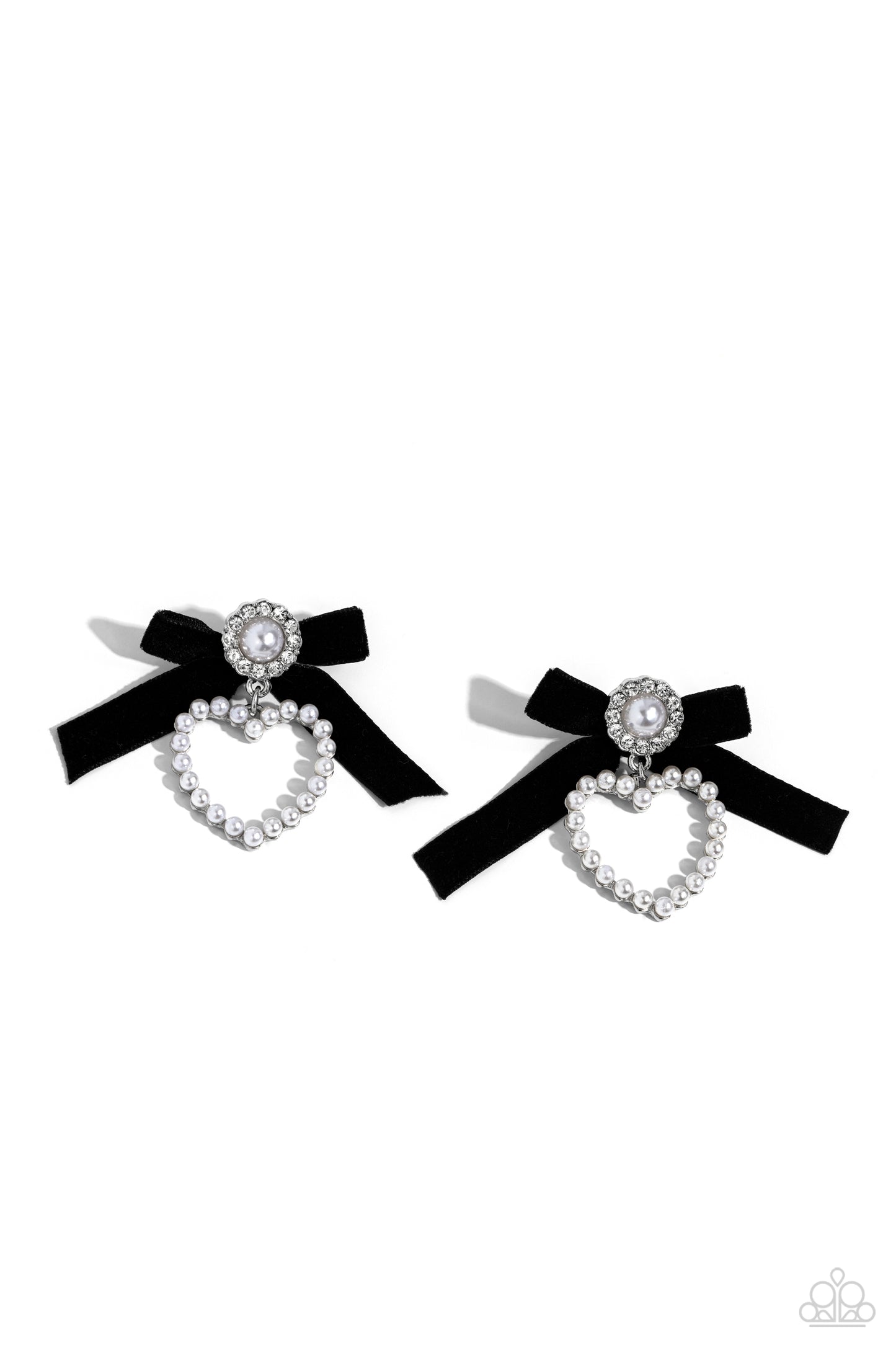 BOW and Then - Black - Paparazzi Earrings