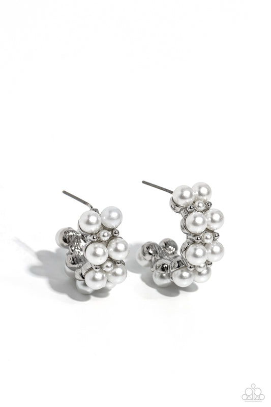 White Collar Wardrobe - White - Paparazzi Earrings