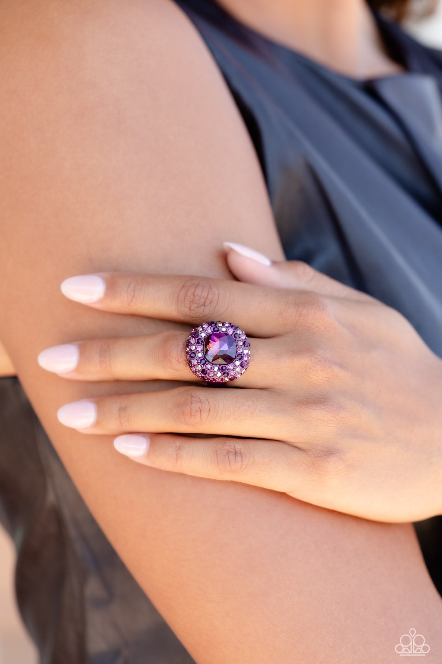 Glistening Grit - Purple - Paparazzi Ring