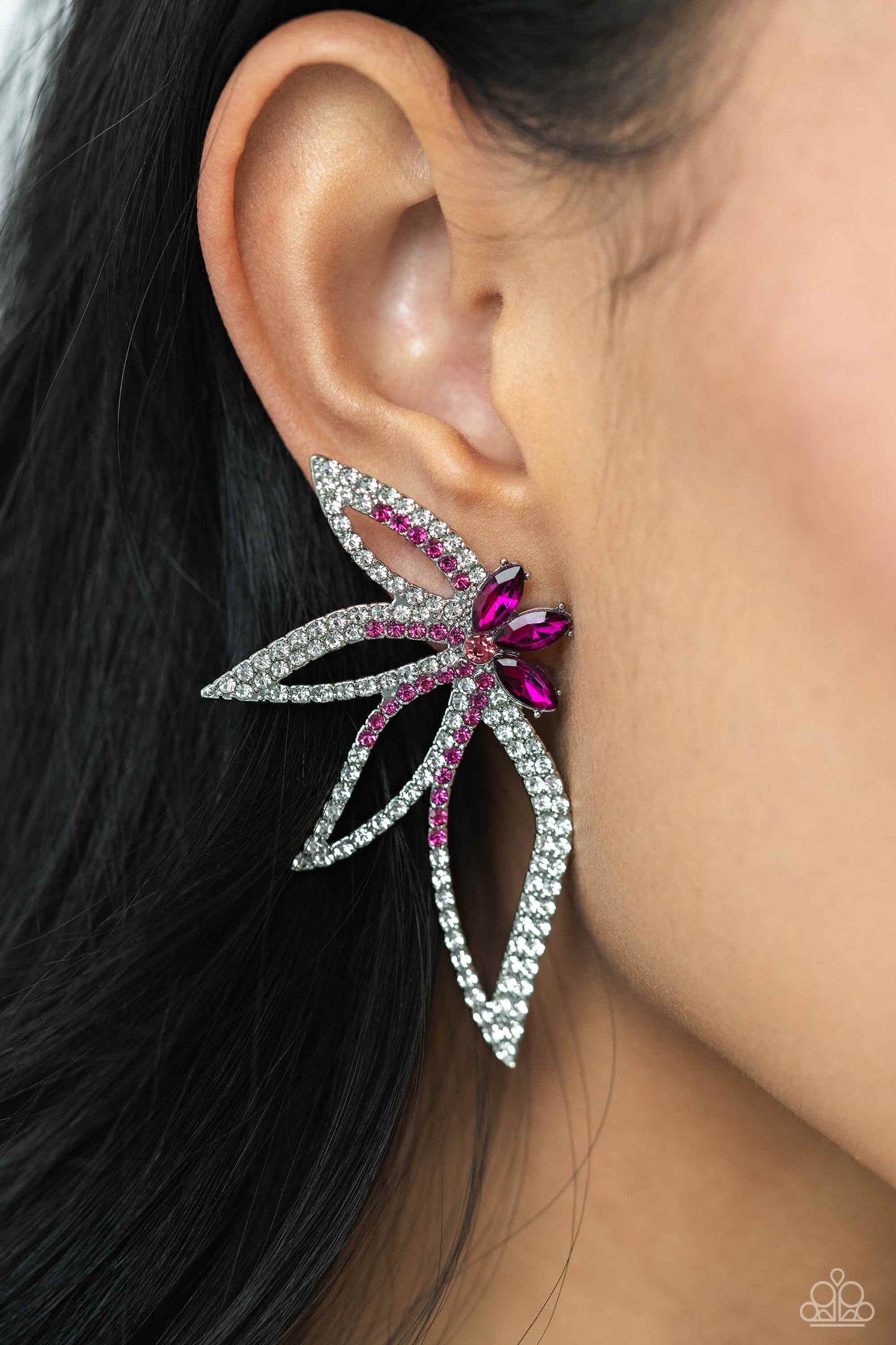 Twinkling Tulip - Pink - Paparazzi Earrings