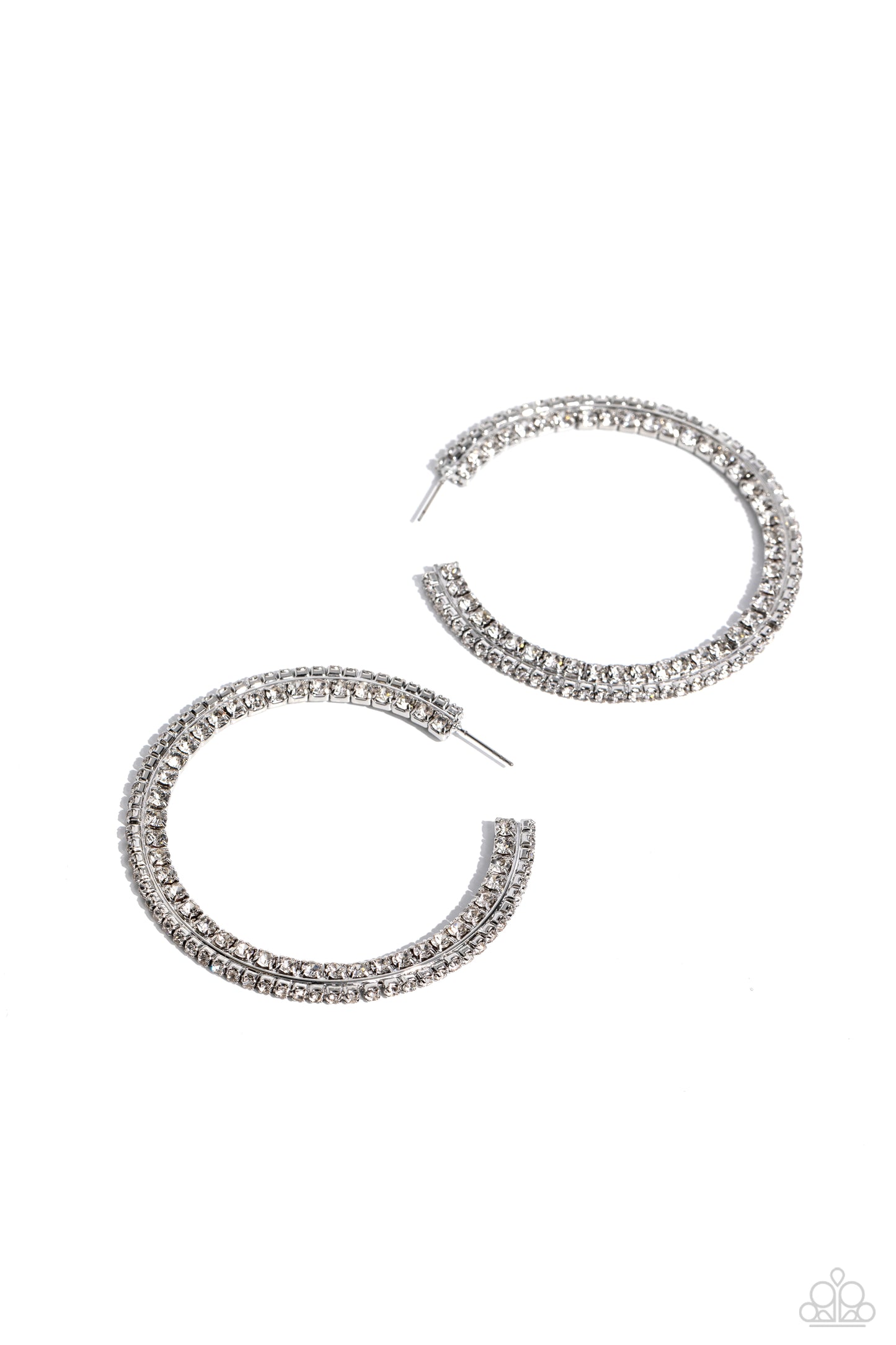 Scintillating Sass - White - Paparazzi Earrings