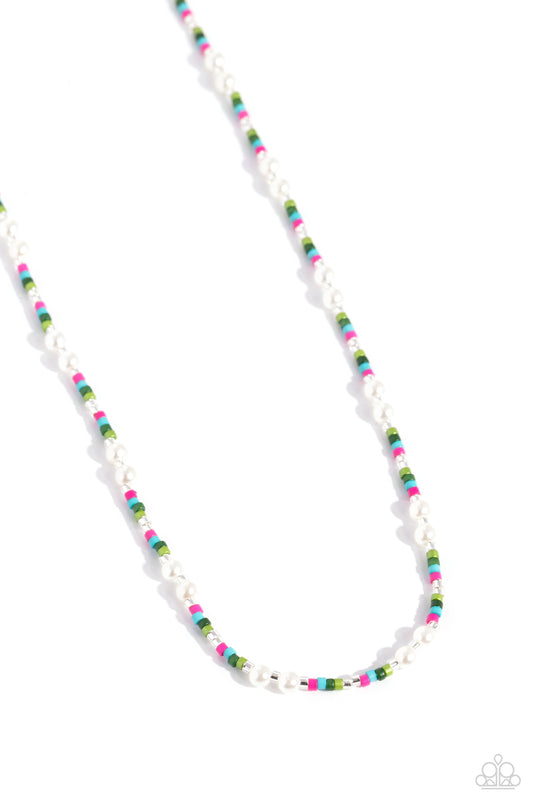 Colorblock Charm - Green Paparazzi Necklace