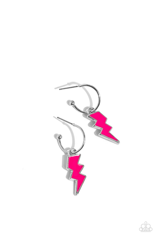 Lightning Limit - Pink - Paparazzi Earrings