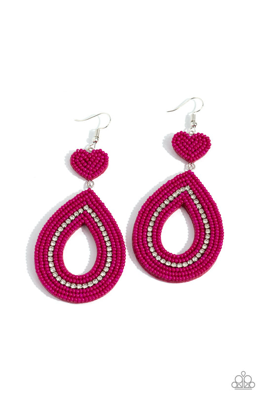 Now SEED Here - Pink - Paparazzi Earrings