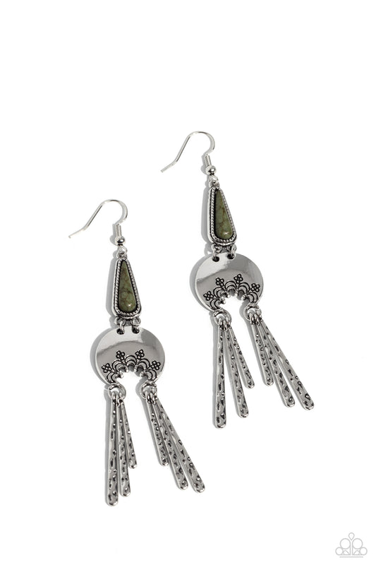 Highland Haute - Green - Paparazzi Earrings